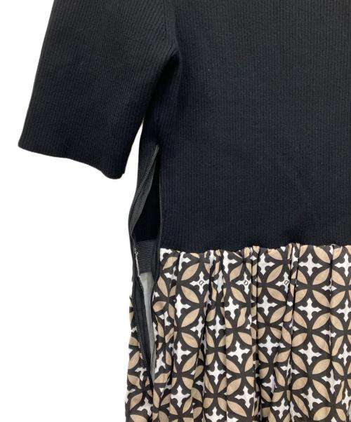 DRESSTERIOR（ドレステリア）DRESSTERIOR (ドレステリア) オーバーラップサークルリブニットコンビドレス ブラック サイズ:36の古着・服飾アイテム