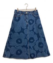 marimekko（マリメッコ）の古着「ウニッコ柄デニムスカート」｜インディゴ