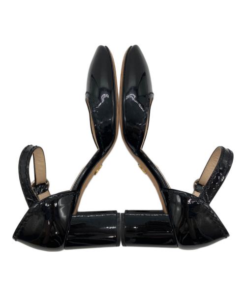 PRADA（プラダ）PRADA (プラダ) エナメルヒールストラップパンプス ブラック サイズ:36の古着・服飾アイテム
