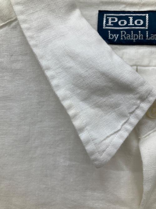 POLO RALPH LAUREN（ポロ・ラルフローレン）POLO RALPH LAUREN (ポロ・ラルフローレン) リネンワークシャツ ホワイト サイズ:XXLの古着・服飾アイテム