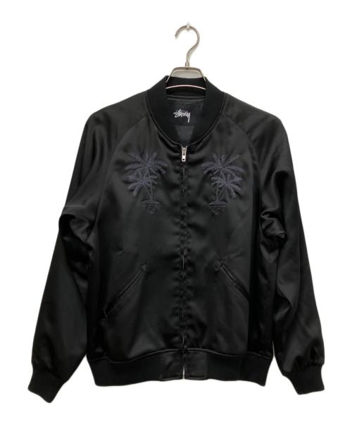 stussy（ステューシー）stussy (ステューシー) パームツリー刺繍スーベニアジャケット ブラック サイズ:Sの古着・服飾アイテム