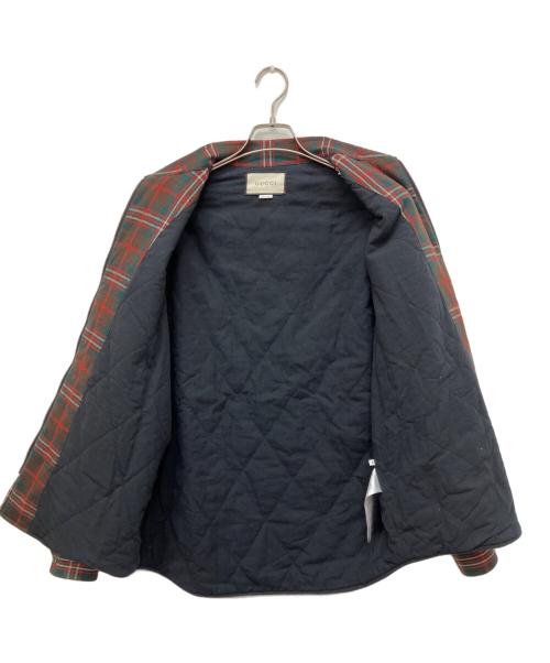 GUCCI（グッチ）GUCCI (グッチ) WOOL ZIP UP SHIRT レッド サイズ:44の古着・服飾アイテム