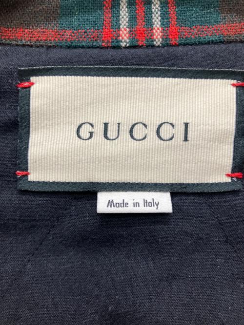 GUCCI（グッチ）GUCCI (グッチ) WOOL ZIP UP SHIRT レッド サイズ:44の古着・服飾アイテム