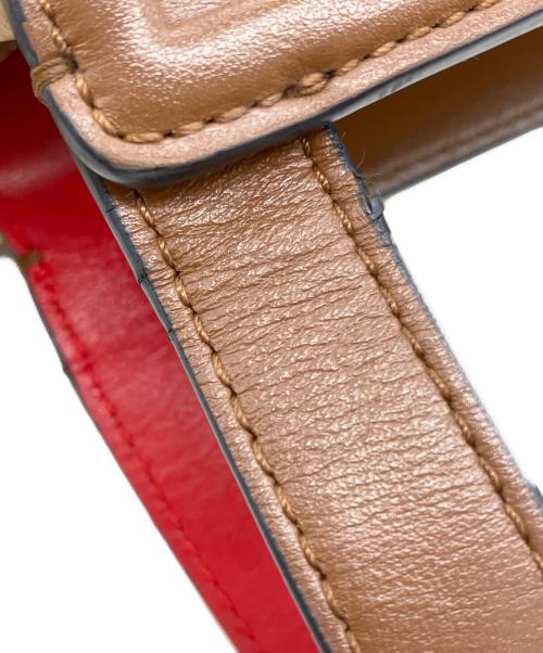 Christian Louboutin（クリスチャン・ルブタン）Christian Louboutin (クリスチャン・ルブタン) レザーハンドルラフィアトートバッグ ベージュ×レッドの古着・服飾アイテム