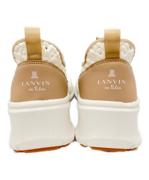LANVIN en Bleu（ランバンオンブルー）LANVIN en Bleu (ランバンオンブルー) トラックソールメッシュスリッポンスニーカー ホワイト サイズ:23.0cmの古着・服飾アイテム