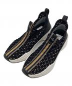 LANVIN en Bleuランバンオンブルー）の古着「トラックソールメッシュスリッポンスニーカー」｜ブラック