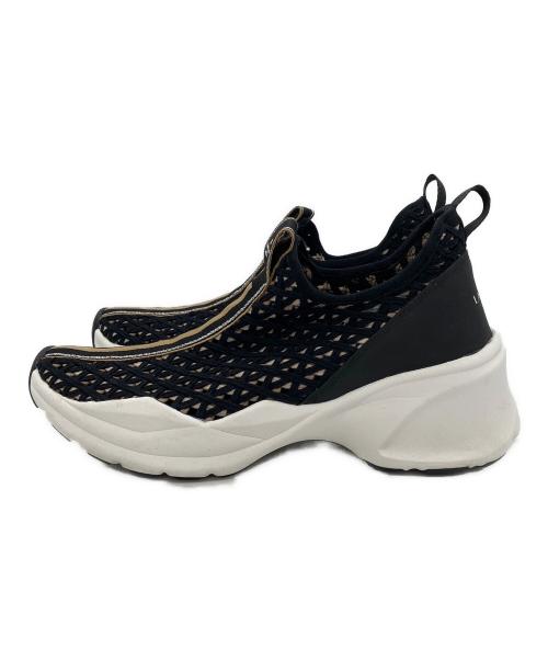 LANVIN en Bleu（ランバンオンブルー）LANVIN en Bleu (ランバンオンブルー) トラックソールメッシュスリッポンスニーカー ブラック サイズ:23cmの古着・服飾アイテム