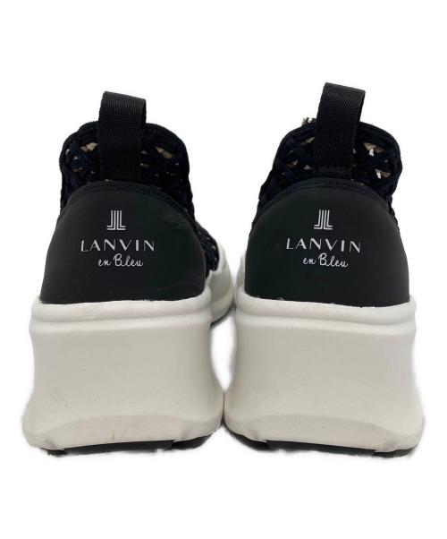 LANVIN en Bleu（ランバンオンブルー）LANVIN en Bleu (ランバンオンブルー) トラックソールメッシュスリッポンスニーカー ブラック サイズ:23cmの古着・服飾アイテム