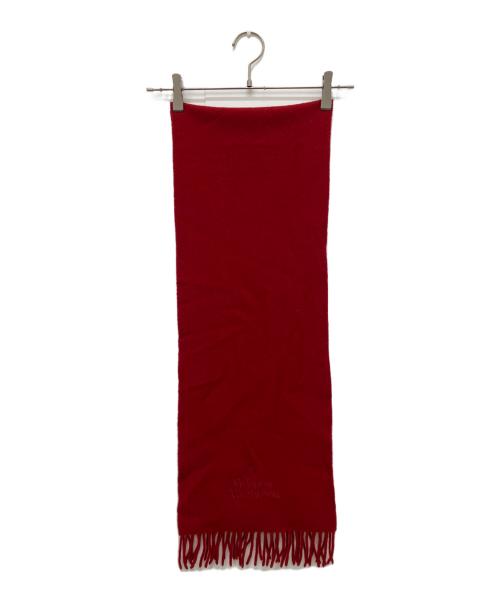 Vivienne Westwood（ヴィヴィアンウエストウッド）Vivienne Westwood (ヴィヴィアンウエストウッド) ウールロゴマフラー レッドの古着・服飾アイテム