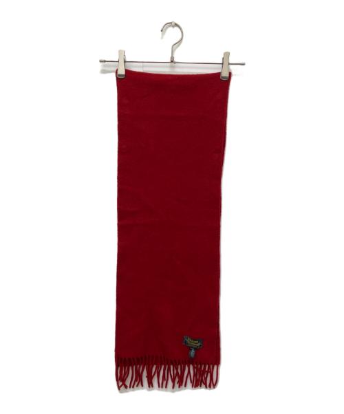 Vivienne Westwood（ヴィヴィアンウエストウッド）Vivienne Westwood (ヴィヴィアンウエストウッド) ウールロゴマフラー レッドの古着・服飾アイテム