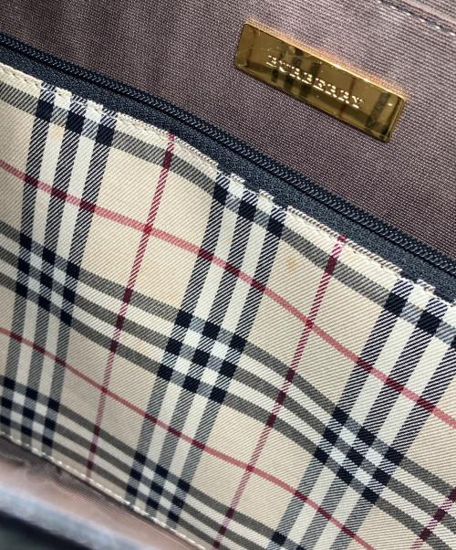 BURBERRY（バーバリー）BURBERRY (バーバリー) 裏地ノバチェックハンドバッグ ブラックの古着・服飾アイテム