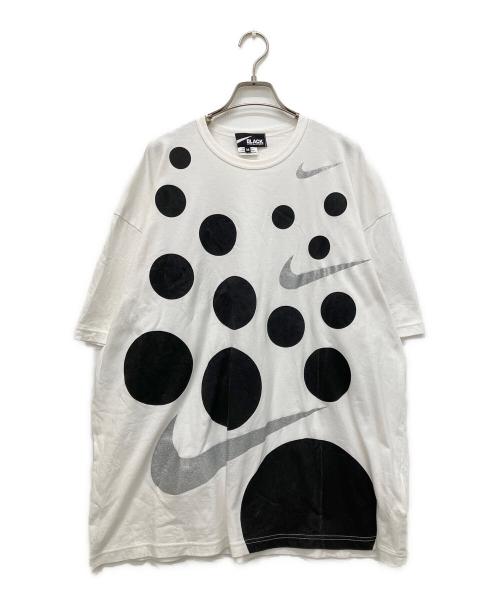 NIKE（ナイキ）NIKE (ナイキ) BLACK COMME des GARCONS (ブラックコムデギャルソン) 25SS 綿天竺 プリントTシャツ ブラック×ホワイト サイズ:Mの古着・服飾アイテム