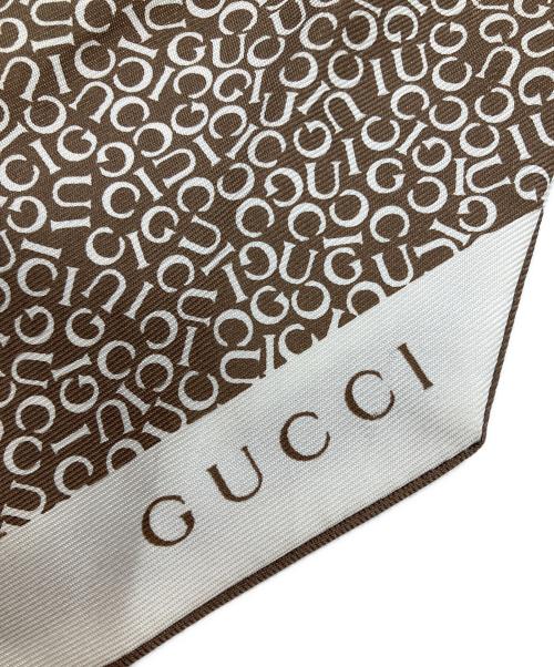 GUCCI（グッチ）GUCCI (グッチ) シルクスカーフ ブラウンの古着・服飾アイテム