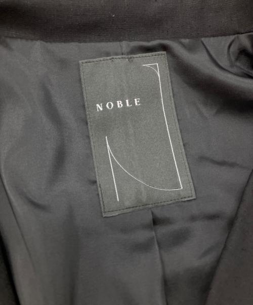 Noble（ノーブル）Noble (ノーブル) 麻ストレッチピークドラペルダブルジャケット ブラック サイズ:34の古着・服飾アイテム