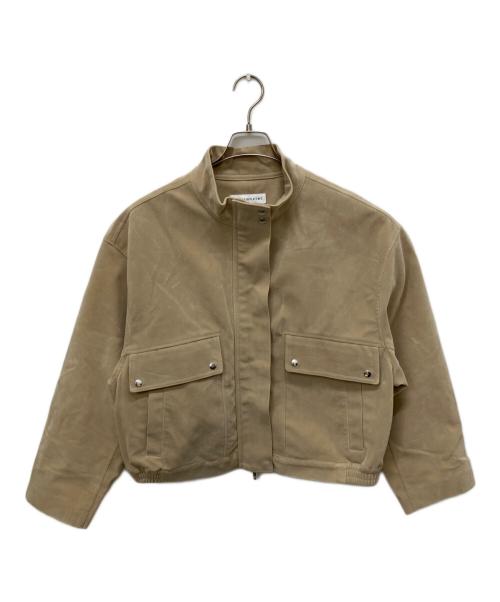 quaranciel（カランシエル）quaranciel (カランシエル) スエードスタンドカラー ジップショートブルゾン ブラウン サイズ:Fの古着・服飾アイテム