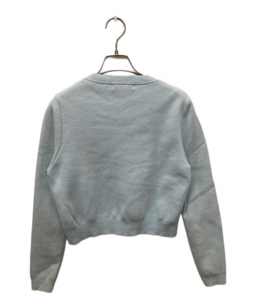 L'AUBE（ローブ）L'aube (ローブ) コンパクトクルーネックカーディガン ブルー サイズ:Fの古着・服飾アイテム