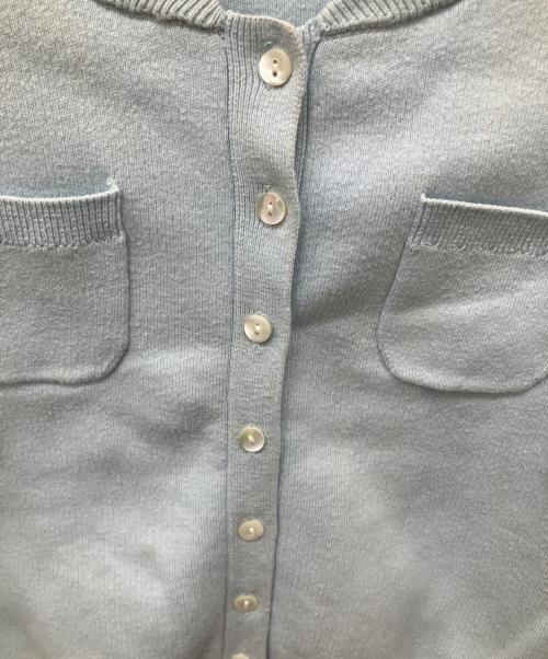 L'AUBE（ローブ）L'aube (ローブ) コンパクトクルーネックカーディガン ブルー サイズ:Fの古着・服飾アイテム