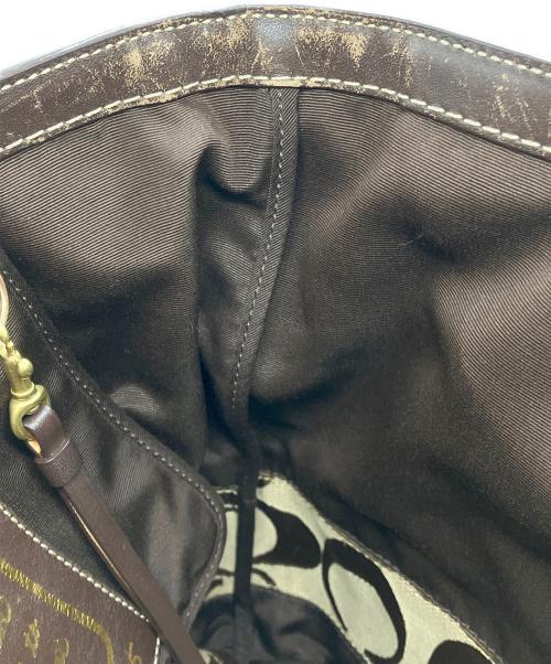 COACH（コーチ）COACH (コーチ) シグネチャーキャンバストートバッグ ブラウンの古着・服飾アイテム
