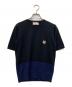 MAISON KITSUNE（メゾンキツネ）の古着「ワンポイント半袖ニット」｜ブラック
