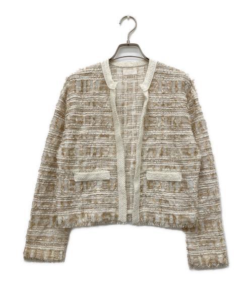 BALLSEY（ボールジィ）BALLSEY (ボールジィ) マテリアルミックスツイード ショートカーディガン ベージュ サイズ:Sの古着・服飾アイテム