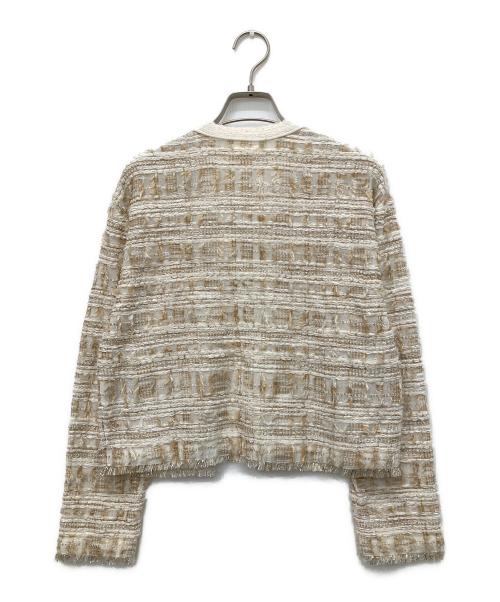 BALLSEY（ボールジィ）BALLSEY (ボールジィ) マテリアルミックスツイード ショートカーディガン ベージュ サイズ:Sの古着・服飾アイテム