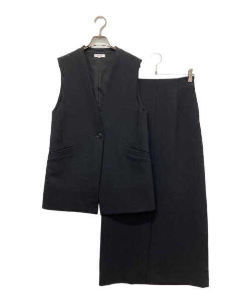 PLST（プラステ）PLST (プラステ) ジレスカートセットアップ ブラック サイズ:Sの古着・服飾アイテム