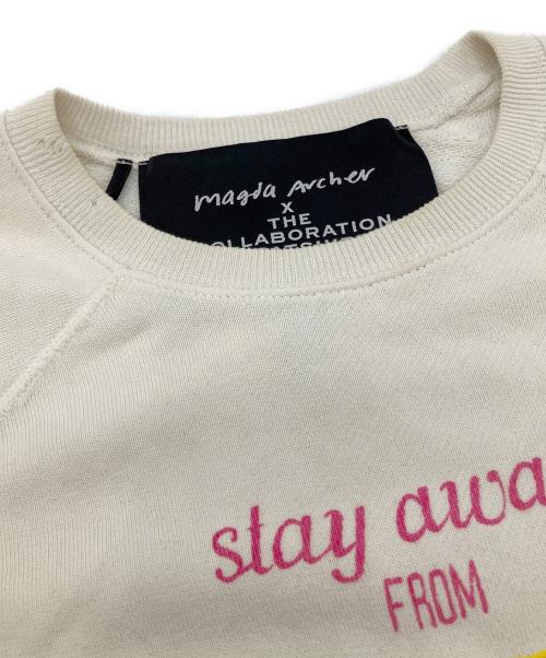 Magda Archer（マグダ・アーチャー）magda archer (マグダ・アーチャー) MARC JACOBS (マークジェイコブス) USED加工プリントスウェットトレーナー ホワイト サイズ:XSの古着・服飾アイテム