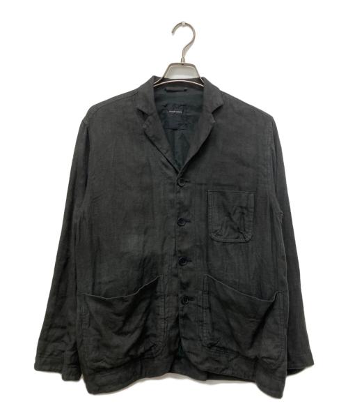 pas de calais（パドカレ）pas de calais (パドカレ) 製品染めコットンリネンジャケット ブラック サイズ:36の古着・服飾アイテム