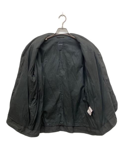 pas de calais（パドカレ）pas de calais (パドカレ) 製品染めコットンリネンジャケット ブラック サイズ:36の古着・服飾アイテム