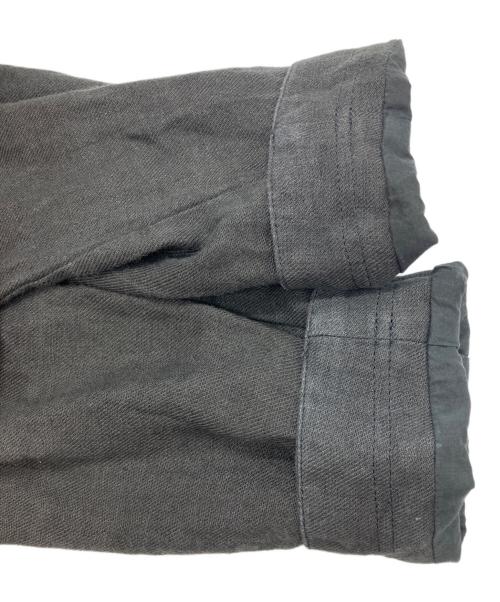 pas de calais（パドカレ）pas de calais (パドカレ) 製品染めコットンリネンジャケット ブラック サイズ:36の古着・服飾アイテム