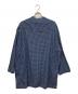 CAHLUMN (カウラム) Indigo Madras Check Pullover Stand Collar Shirt ブルー サイズ:L：7000円