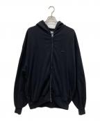 CAHLUMNカウラム）の古着「Heavy Weight Jersey Thermal Lined Zip Hoodie」｜ブラック