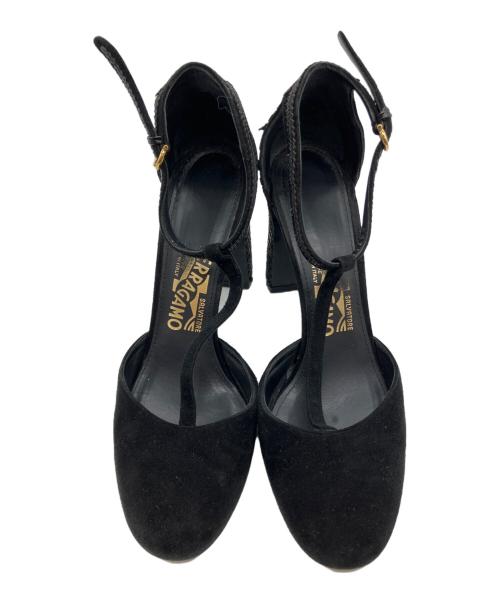 Salvatore Ferragamo（サルヴァトーレ フェラガモ）Salvatore Ferragamo (サルヴァトーレ フェラガモ) Fergie　ストラップサンダル ブラック サイズ:6 1/2の古着・服飾アイテム