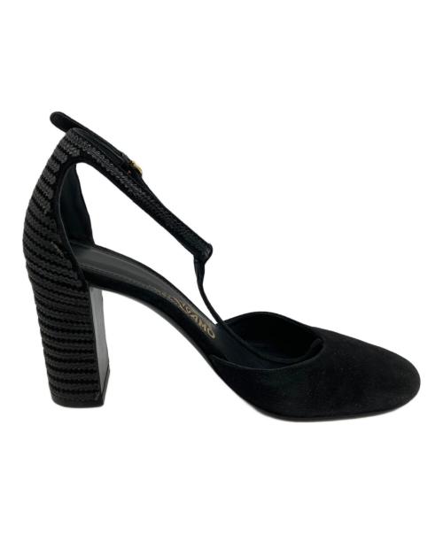 Salvatore Ferragamo（サルヴァトーレ フェラガモ）Salvatore Ferragamo (サルヴァトーレ フェラガモ) Fergie　ストラップサンダル ブラック サイズ:6 1/2の古着・服飾アイテム