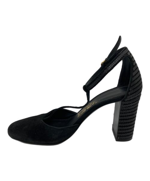 Salvatore Ferragamo（サルヴァトーレ フェラガモ）Salvatore Ferragamo (サルヴァトーレ フェラガモ) Fergie　ストラップサンダル ブラック サイズ:6 1/2の古着・服飾アイテム