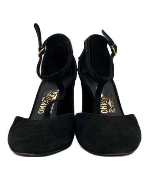 Salvatore Ferragamo（サルヴァトーレ フェラガモ）Salvatore Ferragamo (サルヴァトーレ フェラガモ) Fergie　ストラップサンダル ブラック サイズ:6 1/2の古着・服飾アイテム