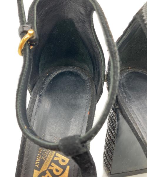 Salvatore Ferragamo（サルヴァトーレ フェラガモ）Salvatore Ferragamo (サルヴァトーレ フェラガモ) Fergie　ストラップサンダル ブラック サイズ:6 1/2の古着・服飾アイテム