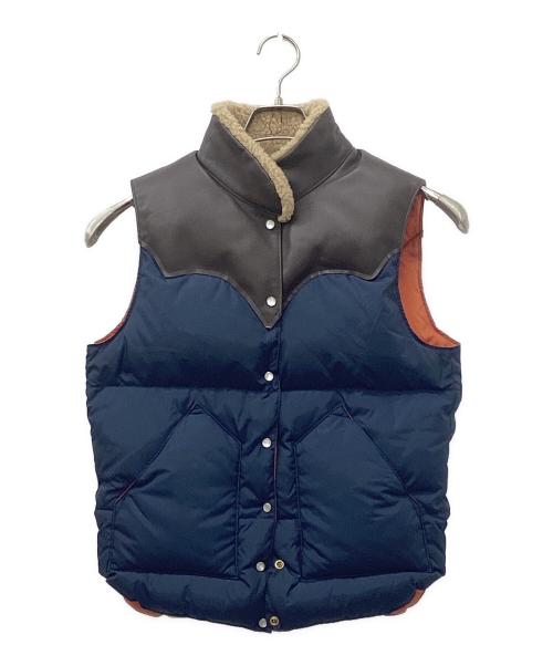 Jackson Wyoming（ジャクソン）Jackson Wyoming (ジャクソン) ダウンベスト ネイビー×ブラウン サイズ:9/10の古着・服飾アイテム