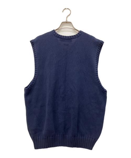 POLO RALPH LAUREN（ポロ・ラルフローレン）POLO RALPH LAUREN (ポロ・ラルフローレン) 90s 香港製 コットンニットベスト ネイビー サイズ:Lの古着・服飾アイテム