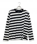 Y'sワイズ）の古着「STRIPE Y'S STITCH LONG SLEEVE T」｜ホワイト×ブラック