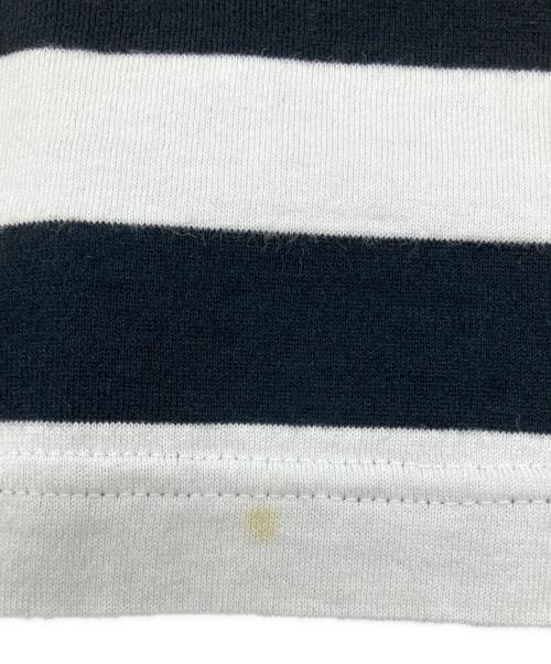 Y's（ワイズ）Y's (ワイズ) STRIPE Y'S STITCH LONG SLEEVE T ホワイト×ブラック サイズ:4の古着・服飾アイテム