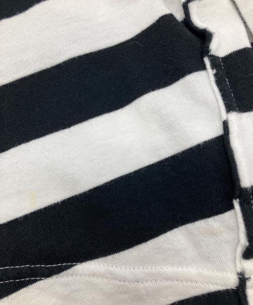 Y's（ワイズ）Y's (ワイズ) STRIPE Y'S STITCH LONG SLEEVE T ホワイト×ブラック サイズ:4の古着・服飾アイテム