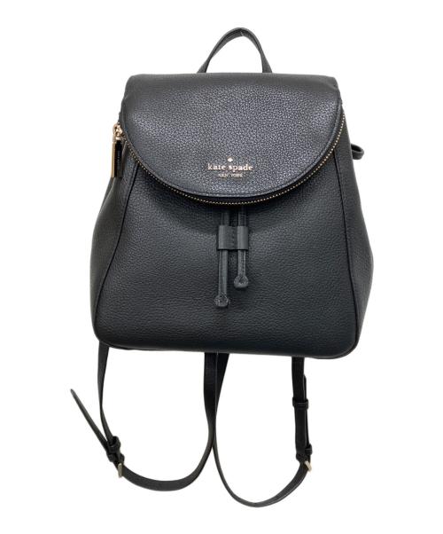 Kate Spade（ケイトスペード）Kate Spade (ケイトスペード) レイラ ミディアム フラップ バックパック ブラックの古着・服飾アイテム