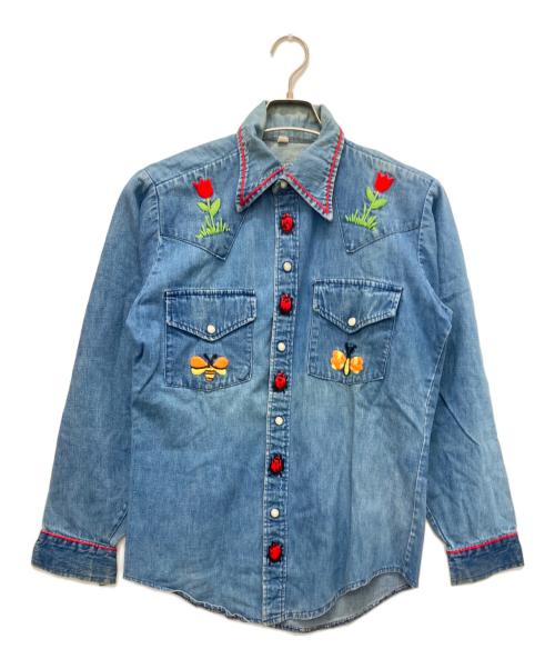 古着（フルギ）古着 (フルギ) 70ｓ刺繍ウエスタンシャツ インディゴ サイズ:記載なしの古着・服飾アイテム