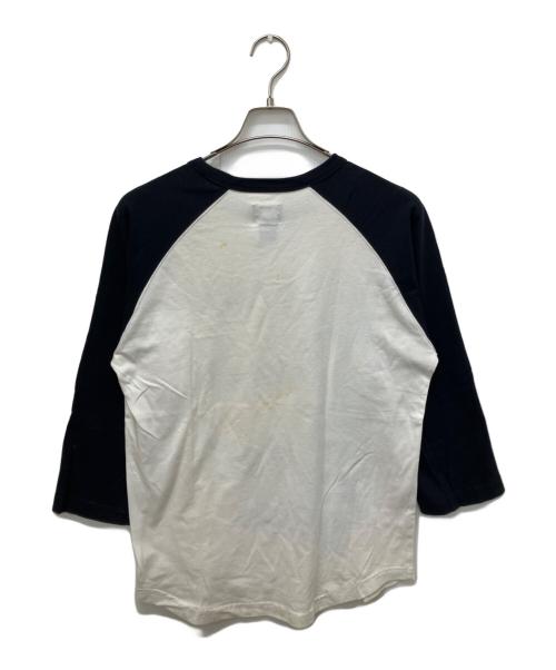 stussy（ステューシー）stussy (ステューシー) ラグランプリントカットソー ホワイト×ブラック サイズ:Sの古着・服飾アイテム