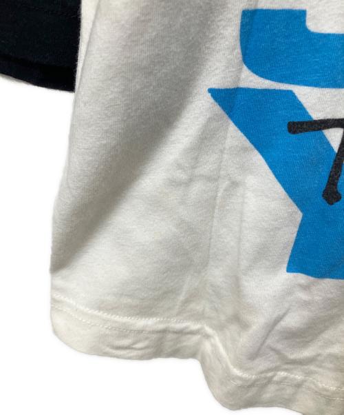 stussy（ステューシー）stussy (ステューシー) ラグランプリントカットソー ホワイト×ブラック サイズ:Sの古着・服飾アイテム