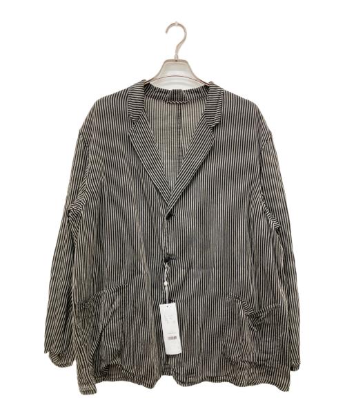 COMOLI（コモリ）COMOLI (コモリ) ストライプジャケット ブラック サイズ:3 未使用品の古着・服飾アイテム