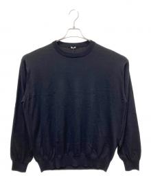 A.PRESSE（アプレッセ）の古着「Wool Cotton High Gauge Crew Neck Sweater」｜ブラック