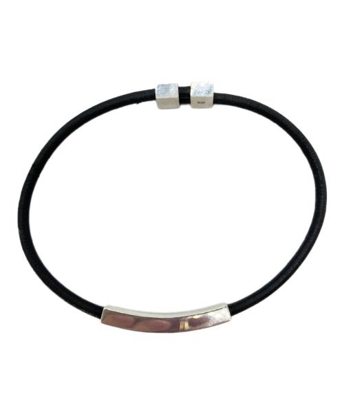GUCCI（グッチ）GUCCI (グッチ) ダイアゴナルインターロッキングGレザーブレスレット ブラックの古着・服飾アイテム