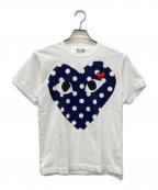 PLAY COMME des GARCONSプレイコムデギャルソン）の古着「ポルカドットハートTシャツ」｜ホワイト
